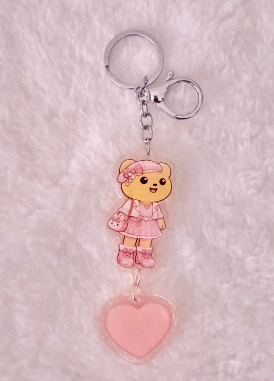 Girl Cat Keychain